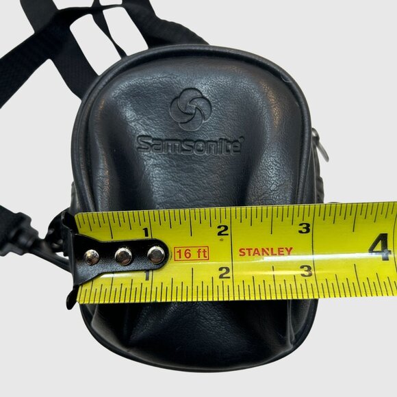 Vintage Samsonite Mini Camera Bag Crossbody Travel Pouch Black Vinyl 00s - Picture 10 of 10